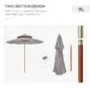 Best 2.7m Elegant Wooden Frame Parasol Umbrella - Grey - Image 7