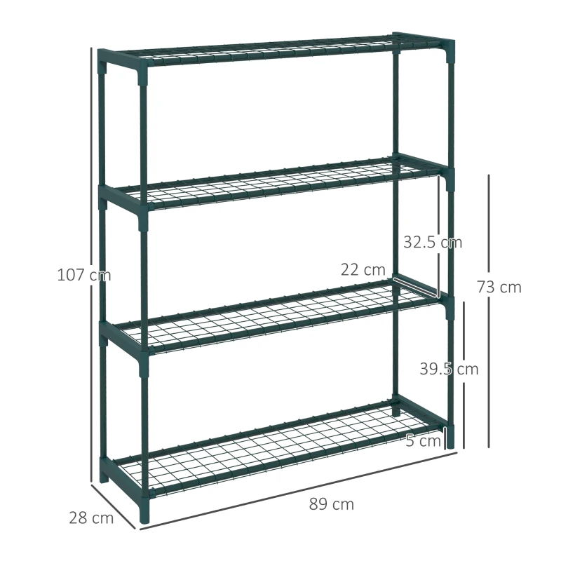 Best Four-Tier Steel Plant Shelf - Black - Image 3