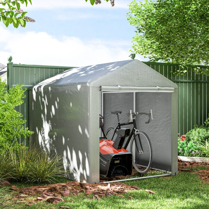 Best 1.6 x 2.2m Garden Storage Shed Tent, with Accessories - Light Grey - Image 2