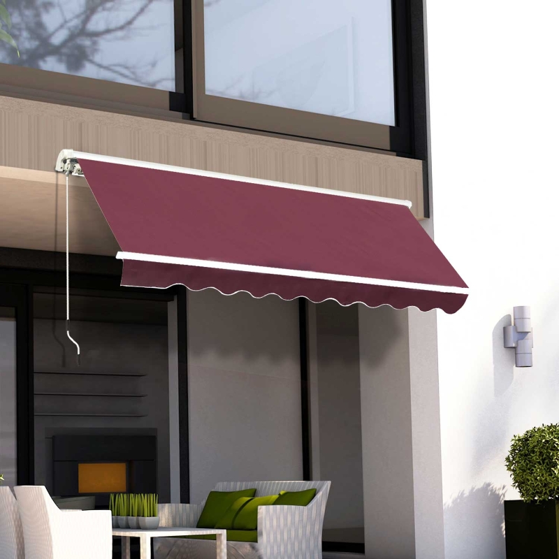 Best Manual Retractable Awning, 3x2.5 m-Red - Image 10