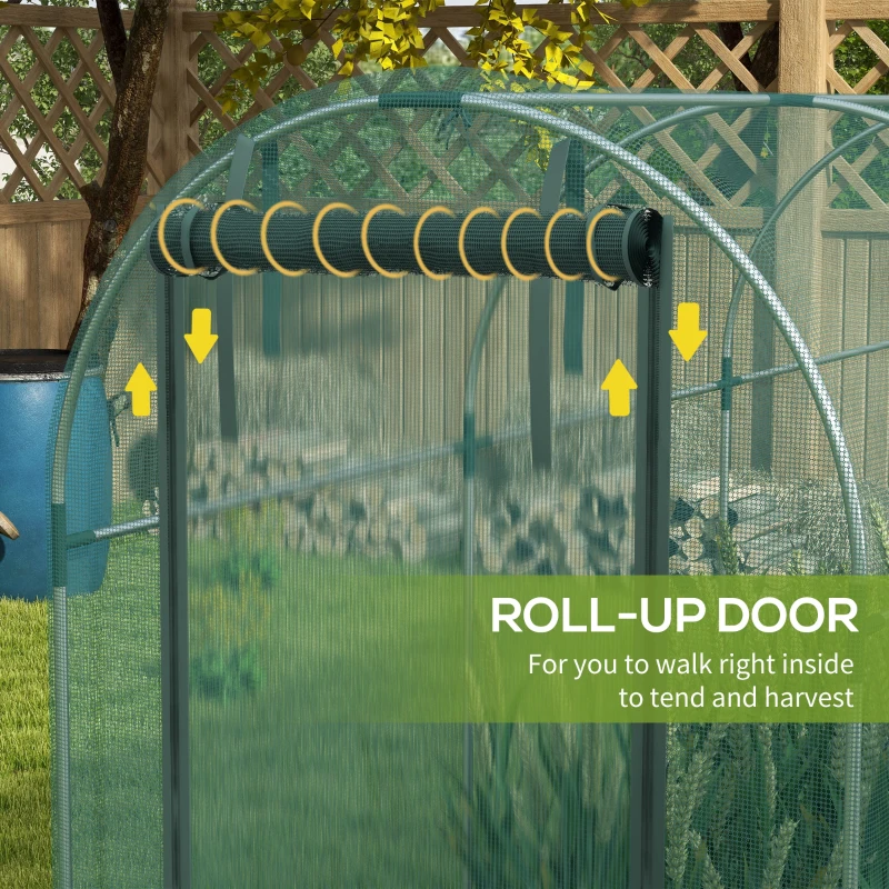 Best 360 x 120cm Galvanised Steel Fruit Cage, Plant Protection Tent with Zipped Door, Green - Image 6