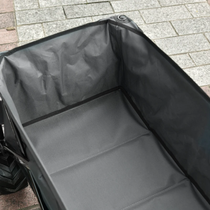 Best Outdoor Pull Along Cart Folding Cargo Wagon Trailer Trolley for Beach Garden with Handle, Anti-Slip Wheel - Dark Grey - Image 8