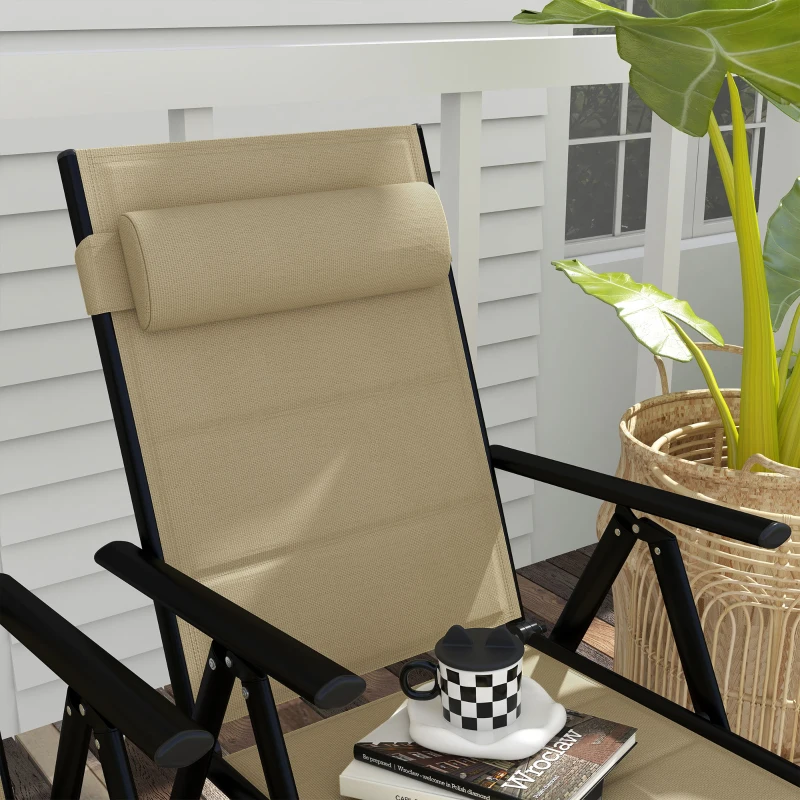 Best Set of Two Padded Garden Chairs - Khaki - Image 8