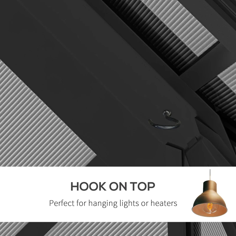 Best 3 x 3.6m Hardtop Gazebo Canopy with Polycarbonate Roof, Aluminium Frame, Permanent Pavilion Garden Gazebo with Netting and Curtains for Patio, Deck, Dark Grey - Image 7