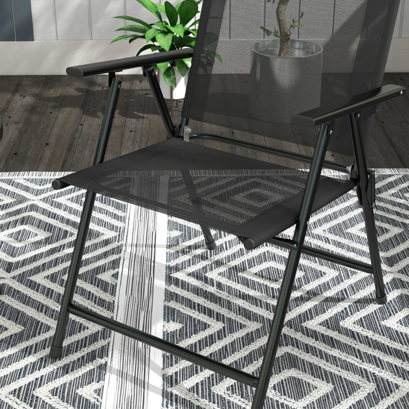 Best Three-Piece Garden Seat Set, with Glass-Top Table - Black - Image 8