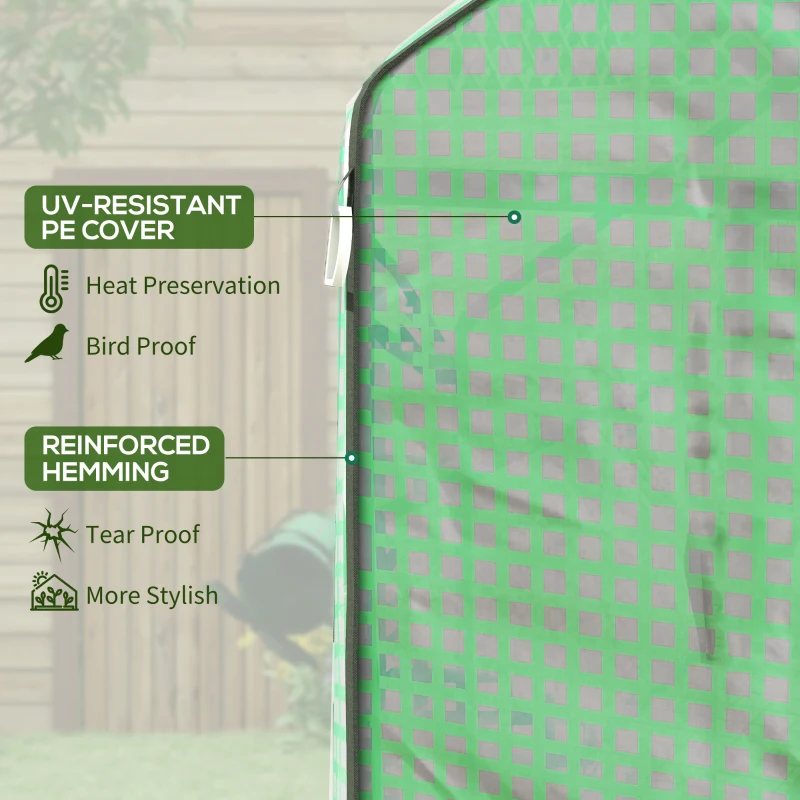 Best Walk-in Greenhouse with 3 Tier 12 Shelves, Small Greenhouse with Reinforced PE Cover, Garden Plant Growhouse with Roll-up Door and Three Mesh Windows, 140 x 213 x 190 cm, Green - Image 5