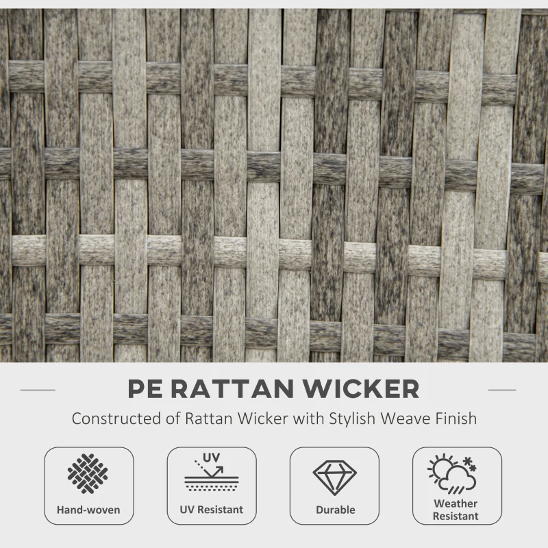 Best Outdoor PE Rattan Gas Fire Pit Table, Patio Square Propane Heater with Rain Cover, Glass Windscreen, and Lava Stone, 50,000 BTU, Grey - Image 7