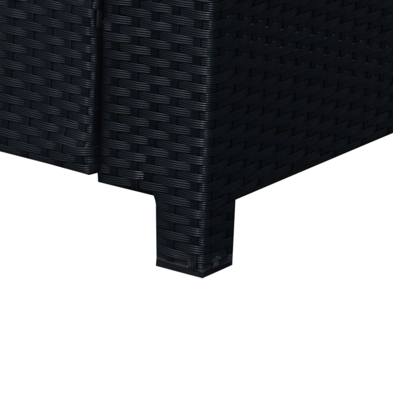 Best 2 Seater Rattan Sofa with Soft Padded Cushion, All-Weather PE Wicker Weave Garden Loveseat with Armrests, Black - Image 9