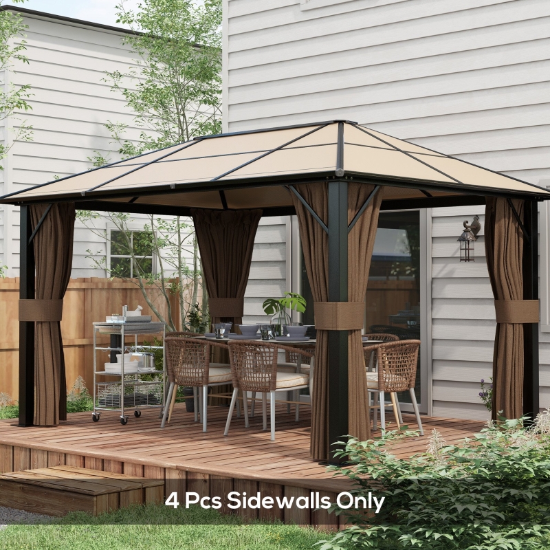 Best Set of Four 3 x 4m Gazebo Replacement Walls - Dark Brown - Image 10
