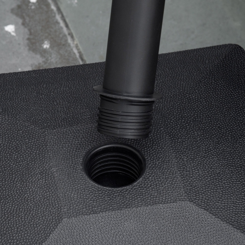 Best 20kg Garden Parasol Base with Wheels Heavy Duty Sand or Water Filled Patio Umbrella Base for Outdoor Deck Beach Black - Image 9