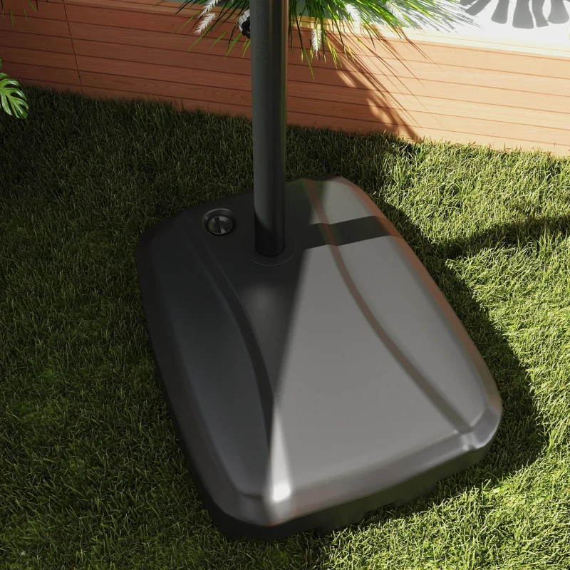 Best Cantilever Parasol with Weighted Base Double Top Garden Parasol Square Hanging Patio Umbrella with Crank Tilt Khaki - Image 8