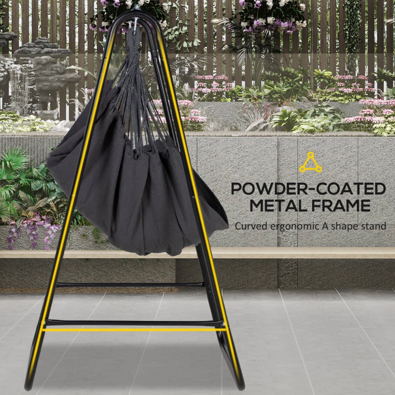 Best Hammock Chair with Stand, Hammock Swing Chair with Cushion, Dark Grey - Image 4