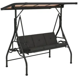Best Convertible Three-Seater Swing Bench Bed - Black