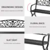 Best 127L x 60W x 85H cm Powder Coated Garden Bench for Patio Backyard, Steel-Black - Image 5