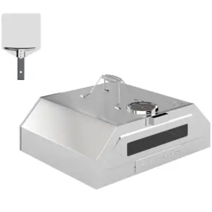 Best 8 in Portable Stainless Steel BBQ Grill Top Pizza Oven with Built-in Thermometer and Viewing Window for Gas and Charcoal BBQ Grills, Includes Carry Handles, Pizza Stone and Peel, Silver Tone