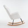 Teddy Fabric Rocking Chair with Tufted Upholstery, Padded Seat, Ergonomic Backrest, Ideal for Bedroom, Hallway, 102L x 70W x 105H cm, White - Image 10