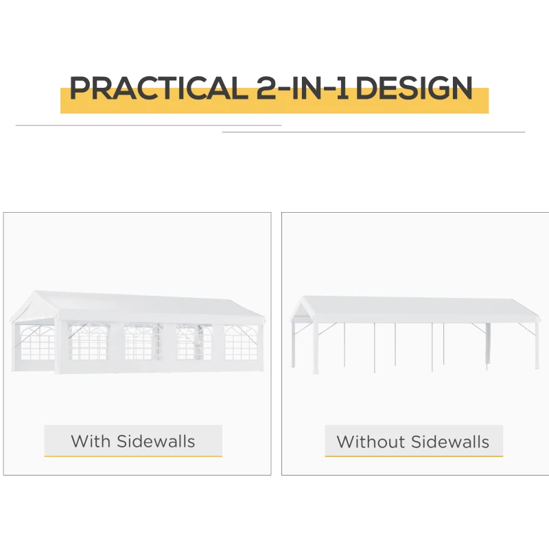 Best 8m x 4m Garden Gazebo Marquee Party Tent Wedding Portable Garage Carport Event shelter Car Canopy Outdoor Heavy Duty Steel Frame Waterproof Rot Resistant - Image 5