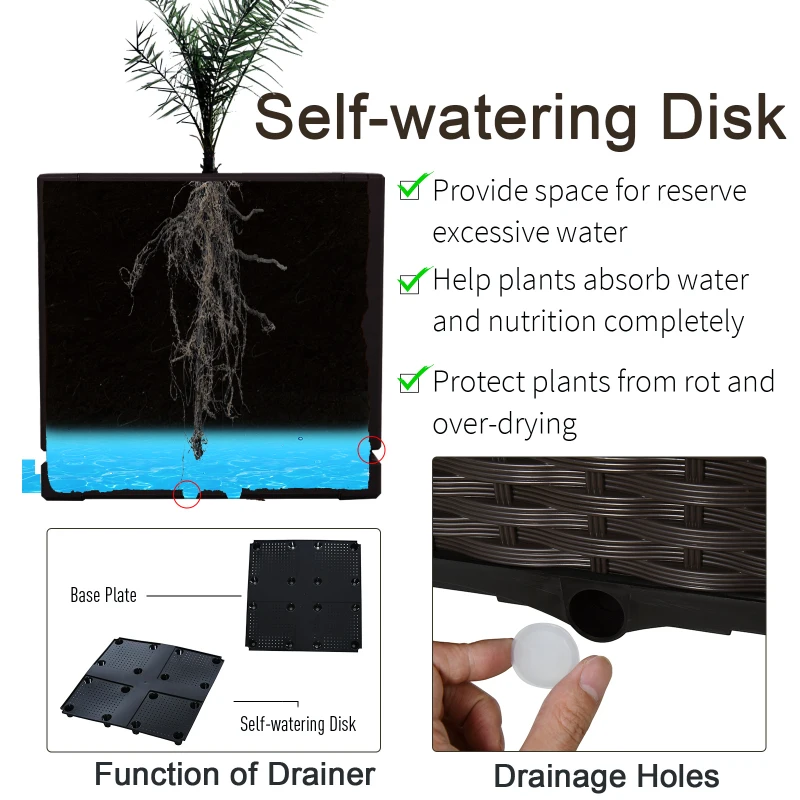 Best Set of 1 26L Garden Raised Bed Elevated Patio Flower Plant Planter Box PP Vegetables Planting Container, Brown - Image 7