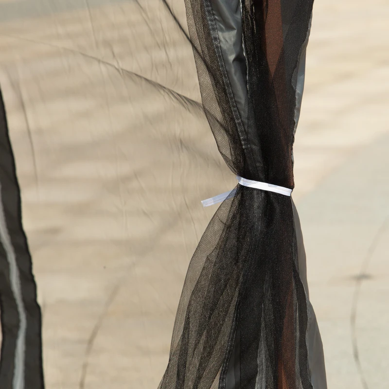 Best 3 x 3(m) Pop Up Gazebo, Double-roof Garden Tent with Netting and Carry Bag, Party Event Shelter for Outdoor Patio, Dark Grey - Image 8