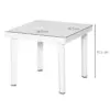 Best Garden Side Table Plastic Outdoor Square Coffee End Table for Drink Snack, White - Image 3