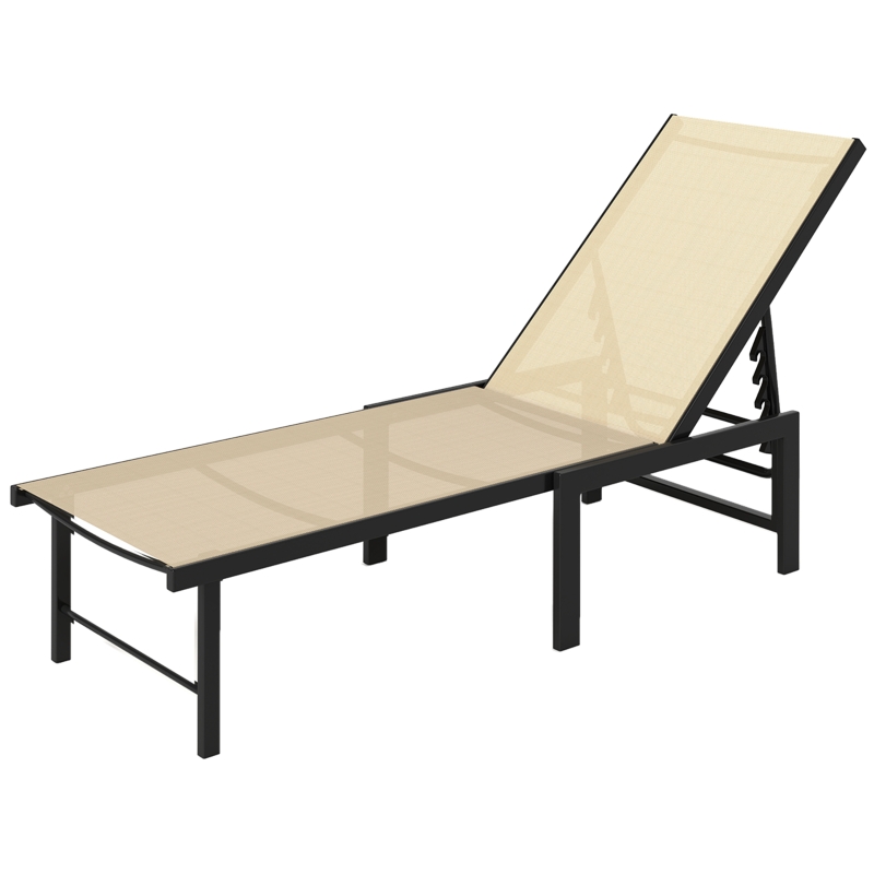 Best Reclining Sun Lounger - Khaki - Image 11