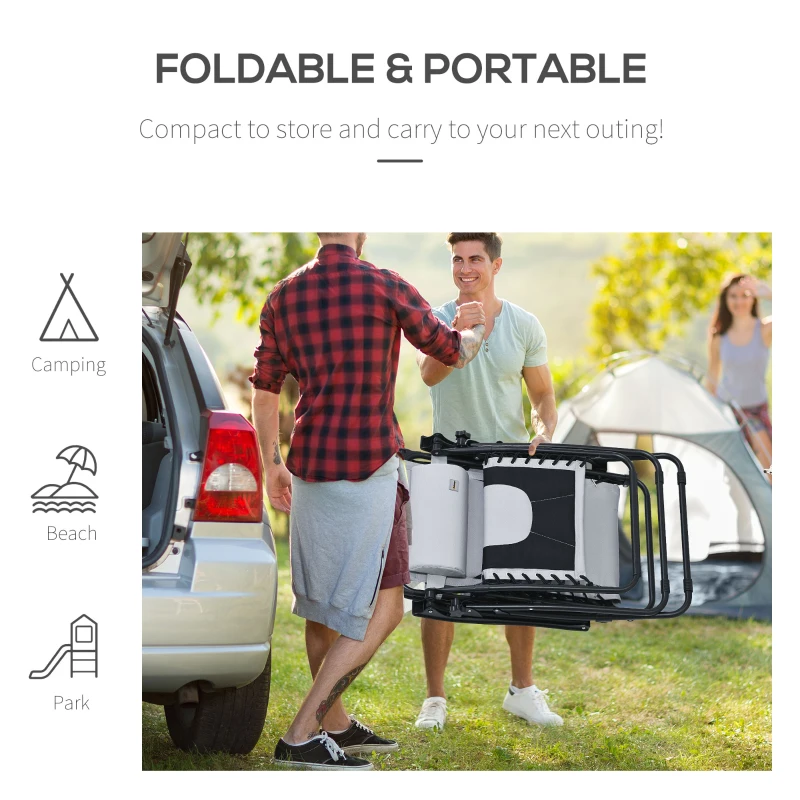 Best Zero Gravity Lounger Chair, Folding Reclining Patio Chair with Shade Cover, Padded Seat, Cup Holder, Soft Cushion and Headrest for Poolside, Camping, Grey - Image 7