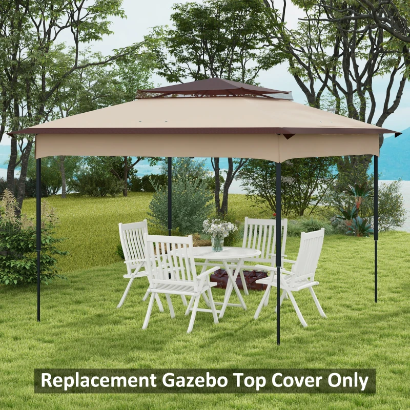 Best Pop up Gazebo Cover, 2-Tier Gazebo Roof Replacement for 3.25m x 3.25m Frame, 30+ UV Protection, Beige - Image 7