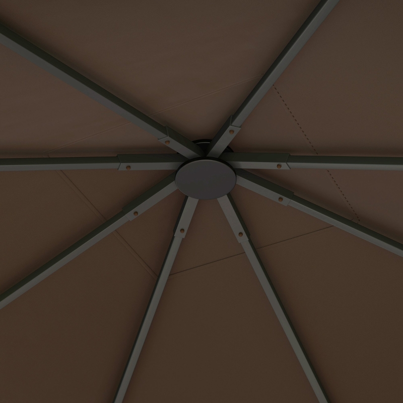 Best 3 x 3(m) Gazebo Canopy Replacement Cover, Garden Gazebo Roof Replacement with Drain Holes, Water-resistant Plastic Coating, 370g/㎡, UPF30+, TOP COVER ONLY, Brown - Image 9