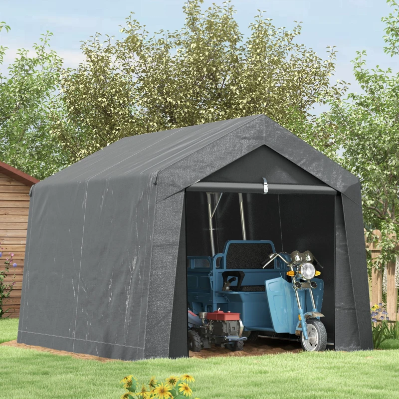 Best 3.6 x 2.1m Portable Outdoor Shed, with Window - Dark Grey - Image 2