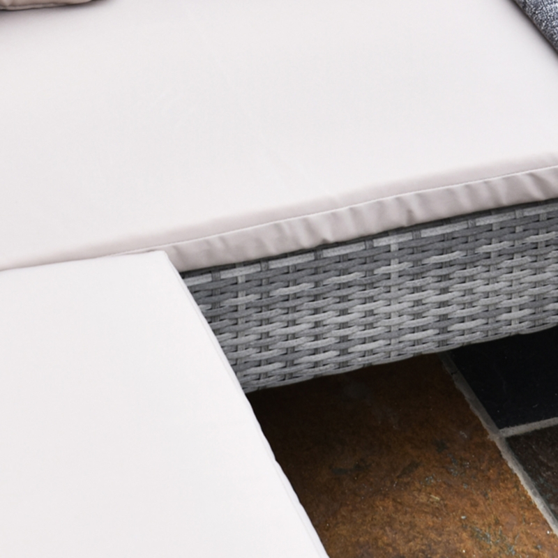 Best 6-Seater Rattan Dining Set Sofa Table Footstool Outdoor w/ Cushion Garden Furniture - Image 12