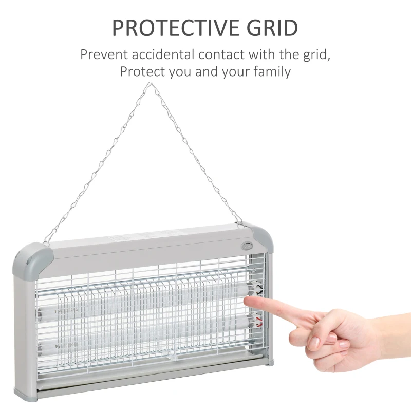 Best Wall Hanging Bug Zapper, 30W Electric Fly Zapper Mosquito Killer, 60㎡ Coverage Insect Killer, Indoor Outdoor Use, Grey - Image 7