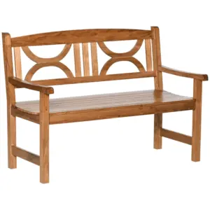 Best 2-Seater Wooden Garden Bench Outdoor Patio Loveseat for Yard, Lawn, Porch, Natural