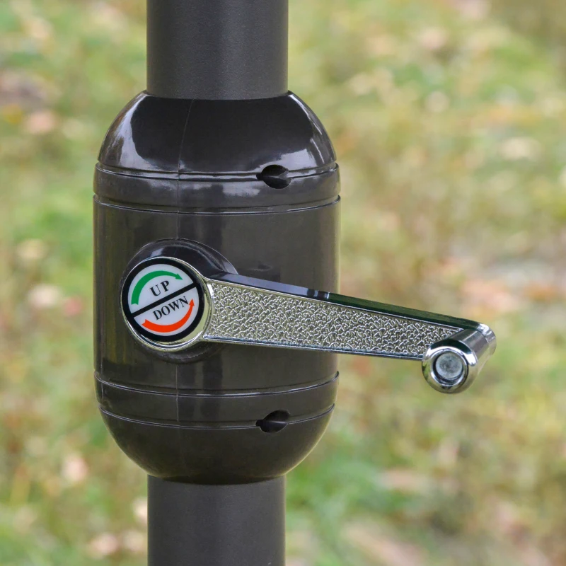 Best 4.6M Sun Umbrella Canopy Double-sided Crank Sun Shade w/ Cross Base Off White - Image 8