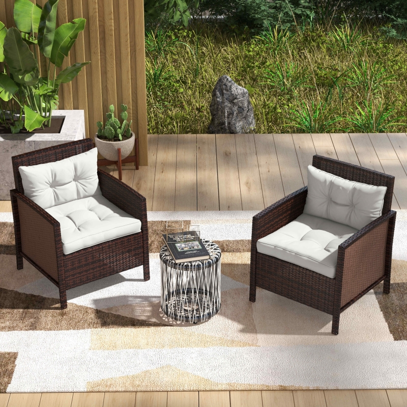 Best 2-Piece Seat Cushions Back Pillows Replacement, Patio Chair Cushions Set for Indoor Outdoor, White - Image 10