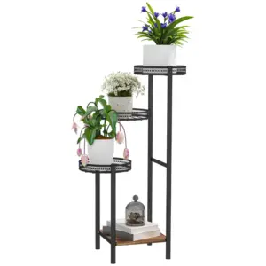 Best Four-Tier Steel Plant Stand - Black