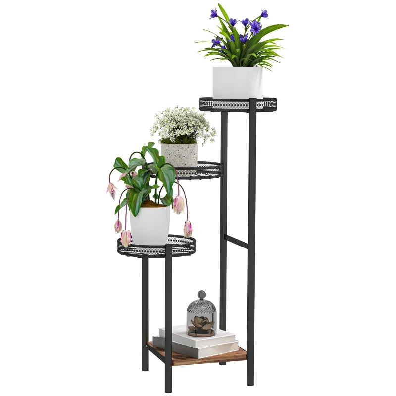 Best Four-Tier Steel Plant Stand - Black