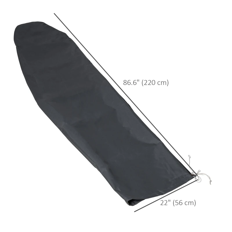 Best Parasol Cover, Patio Cantilever Cover, Banana Umbrella Protector with Rod, Zipper for Outdoor Garden, Patio, Dark Grey - Image 3
