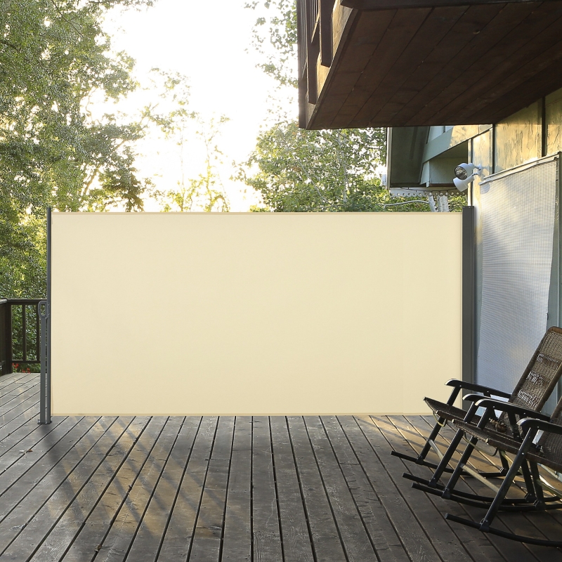 Best Retractable Sun Side Awning Screen Fence Patio Garden Wall Balcony Screening Panel Outdoor Blind Privacy Divider (3x1.6M, Cream White) - Image 10