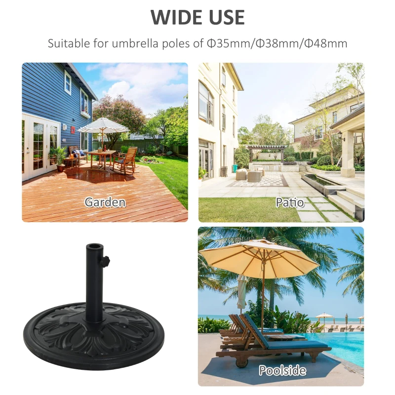 Best 13kg Round Parasol Base Sun Umbrella Weight Stand Holder Patio Outdoor Garden, Black - Image 6