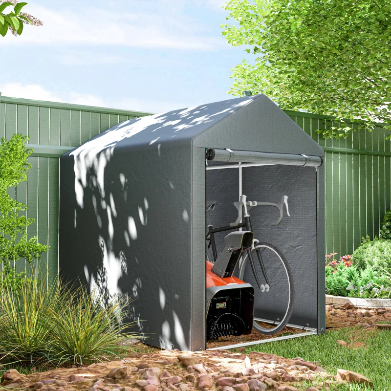 Best 179 x 120cm Temporary Garden Shed, with Accessories - Dark Grey - Image 2