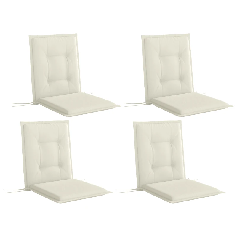 Best Set of Four Padded Garden Seat Cushions - White