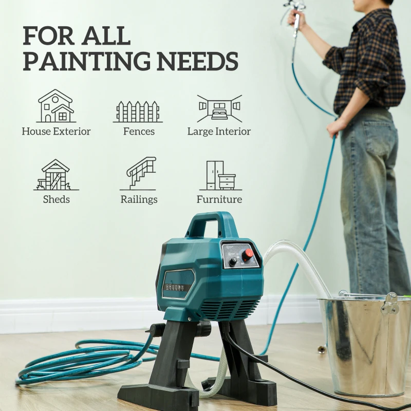 Best Airless Paint Sprayer, Thinning-Free, Electric Fence Paint Sprayer for Exterior and Interior DIY Painting Projects, Wall Spray Gun Machine, Household Use, 1.5L/min, 200 Bar, 7.5 m Hose - Image 4