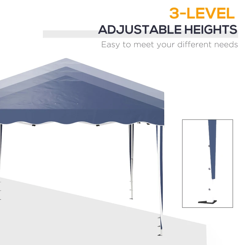 Best 3 x 3cm Adjustable Height Pop-Up Gazebo, with Bag - Blue - Image 4