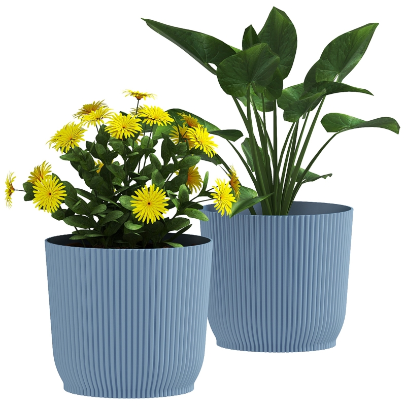 Best Set of Two Ф22cm Planters - Blue - Image 11