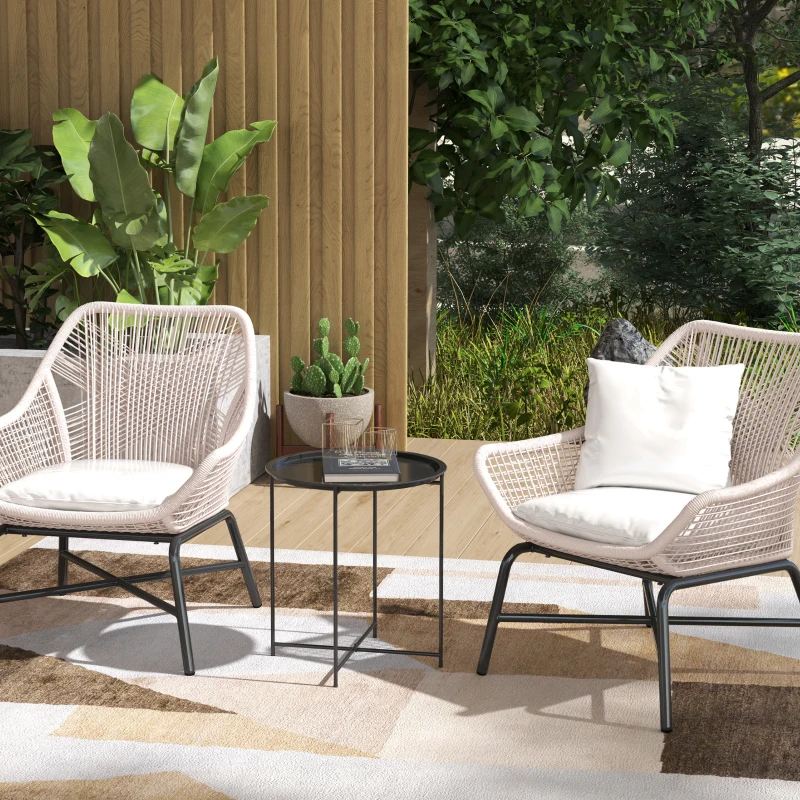 Best Steel Removable Tray Top Garden Table - Black - Image 2