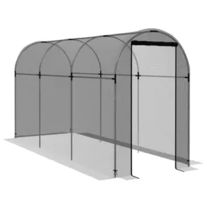 Best 360 x 120cm Galvanised Steel Fruit Cage, Plant Protection Tent with Zipped Door, Black