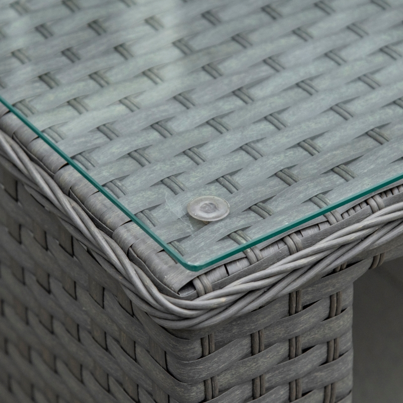 Best 6PC Garden Rattan Sofa Set Bonzer Outdoor Furniture Patio Table Loveseat Stool Lounging Ottoman Aluminium Frame Wicker Weave Conservatory Grey - Image 9