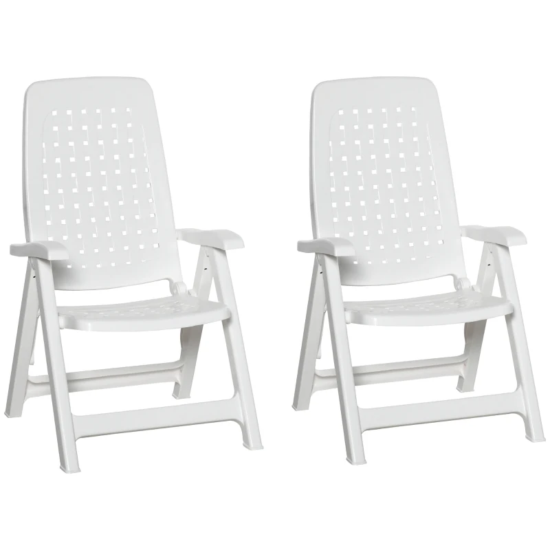 Best 2 Piece Folding Dining Chairs w/ 4-Position Backrest for Outdoor Events, Camping