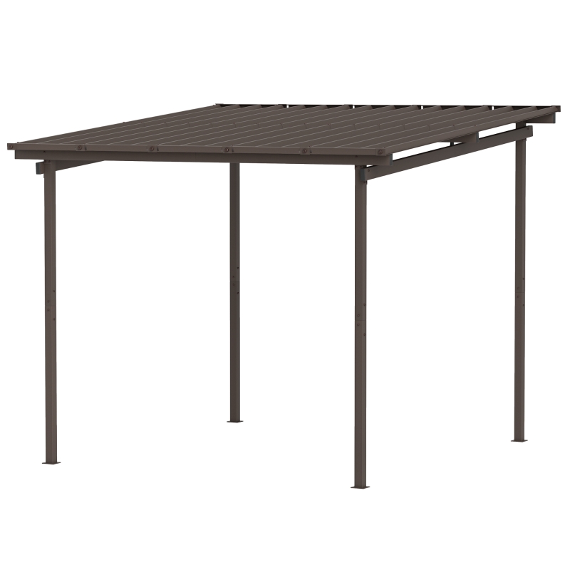Best 3 x 3(m) Garden Pergola with Waterproof Metal Roof, Lean to Pergola Hardtop Gazebo, Wind-resistant Outdoor Sun Shade, Easy to Assemble - Image 11