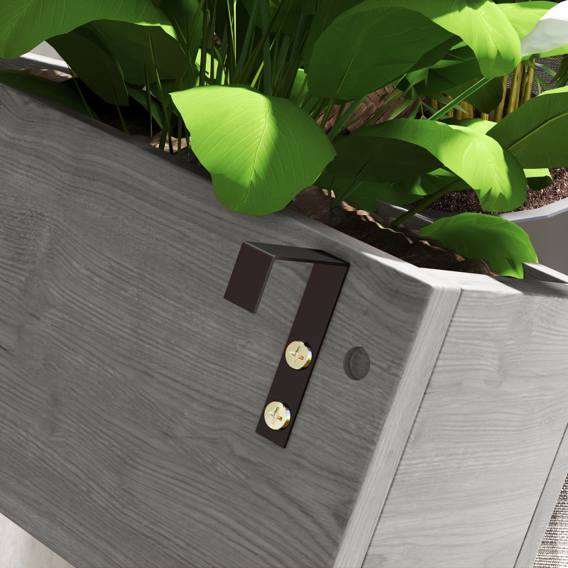 Best Wall-mounted Wooden Garden Planters with Trellis, Drainage Holes and 3 Planter Boxes for Patio, Grey - Image 9